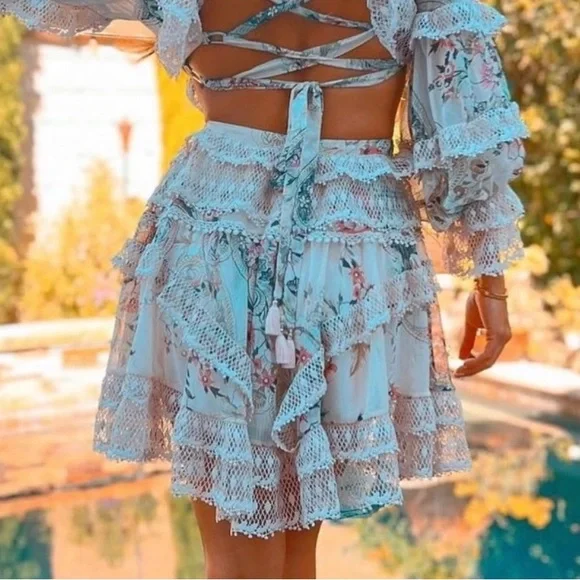 Floral Fringe Lace Bohemian Dress - Picture 6 of 6